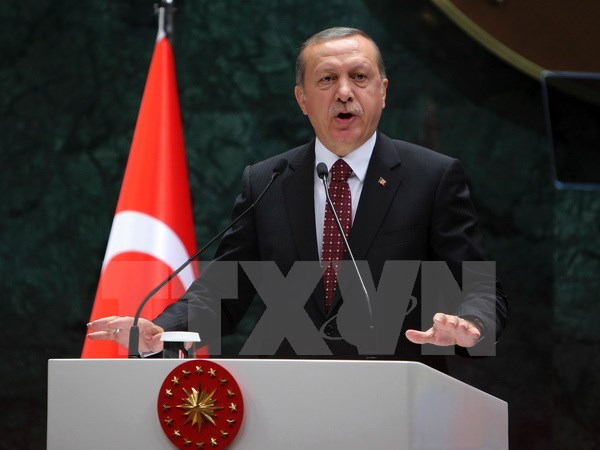 Tổng thống Thổ Nhĩ Kỳ Recep Tayyip Erdogan. (Nguồn: AFP/TTXVN)