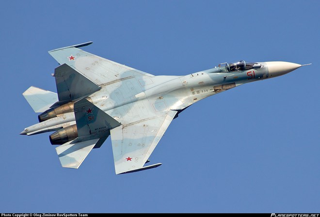 Hãng tin TASS nói rằng máy bay bị rơi là một chiếc Su-27 (Nguồn: PlaneSpotter)