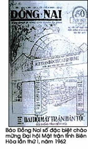 Báo Đồng Nai số đặc biệt chào mừng Đại hội Mặt trận tỉnh Biên Hòa lần thứ I năm 1962.