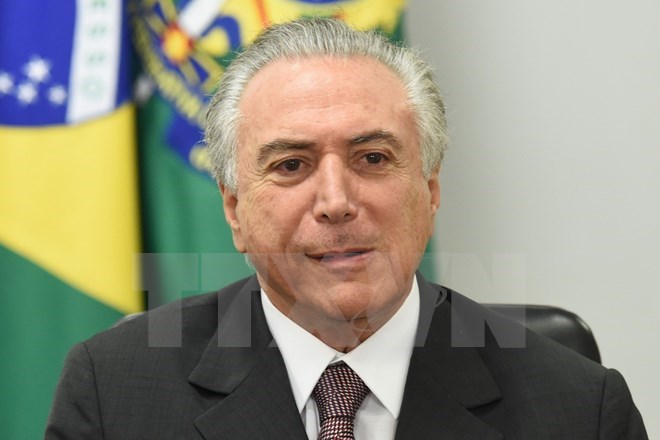 Tổng thống lâm thời Brazil Michel Temer. (Ảnh: AFP/TTXVN)