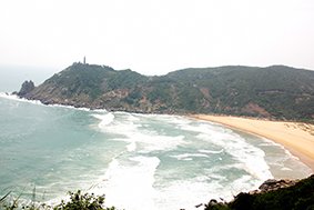 A view of Mon Beach and Dai Lanh, or Mui Dien Cape from afar