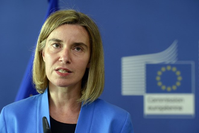 Đại diện cấp cao về chính sách an ninh và đối ngoại của EU, bà Federica Mogherini. (Nguồn: AFP)