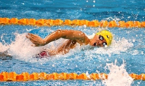 Hoang Quy Phuoc takes a gold medal from the Budapest Swimming Open in Hungary 