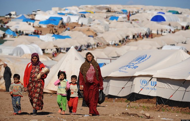 Người tị nạn Syria ở một khu trại tị nạn. (Nguồn: Getty Images)