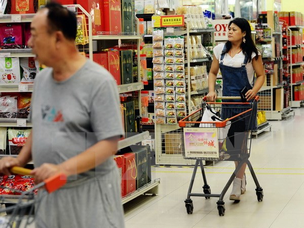 Hàng hóa tại các siêu thị ở Trung Quốc. (Nguồn: AFP/TTXVN)