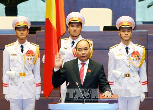 Thủ tướng Nguyễn Xuân Phúc tuyên thệ nhậm chức. Ảnh: Thống Nhất-TTXVN