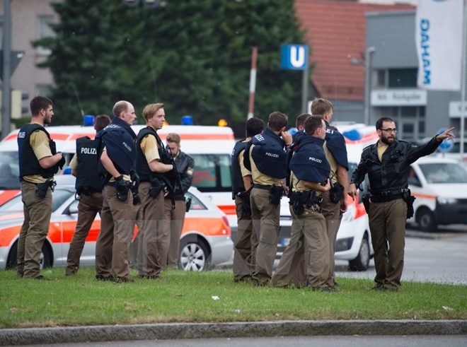 Cảnh sát đặc nhiệm được triển khai ở Munich. (Nguồn: AFP/TTXVN)