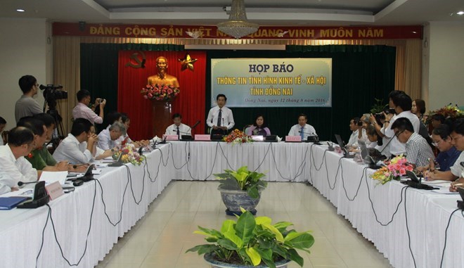 The press conference on Dong Nai's socio-economic situation on August 12 (Photo: VNA)