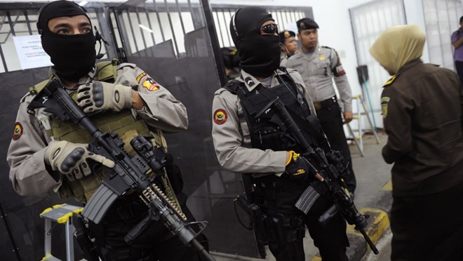 Cảnh sát chống khủng bố của Indonesia. Ảnh minh họa. (Nguồn: pri.org)