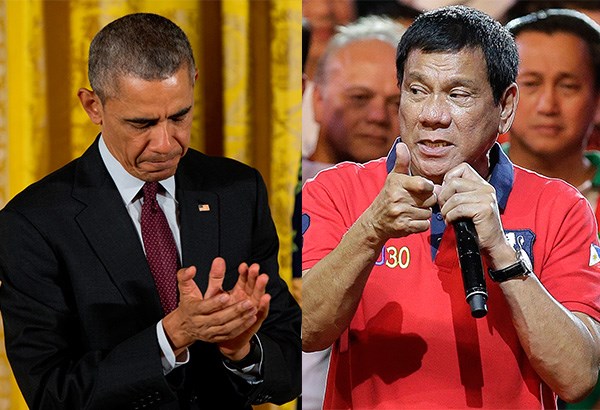 Ông Obama (trái) đã hủy bỏ kế hoạch gặp gỡ ông Duterte sau khi bị xúc phạm. (Nguồn: Phil Star)