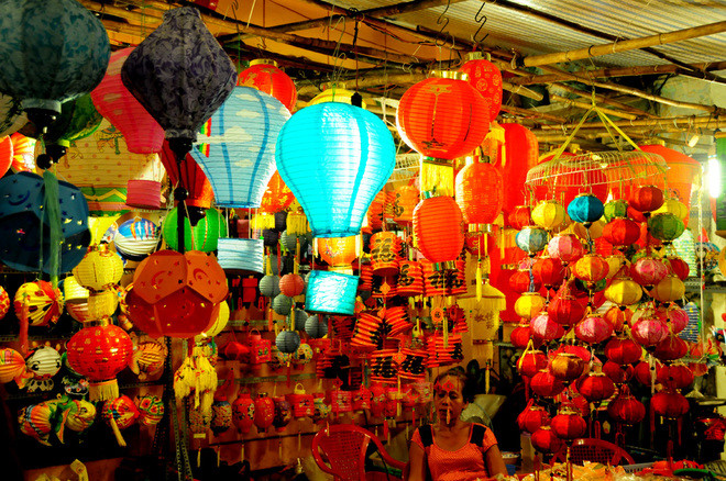 Lantern street in HCM City