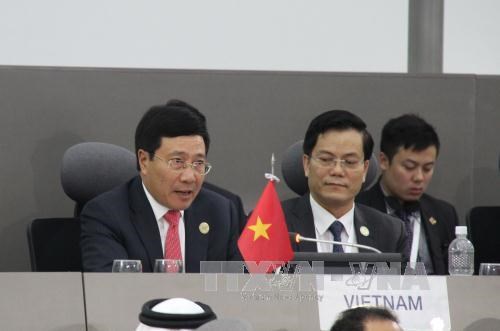 Deputy Prime Minister Pham Binh Minh speaks at the 17th Summit of the Non-Aligned Movement