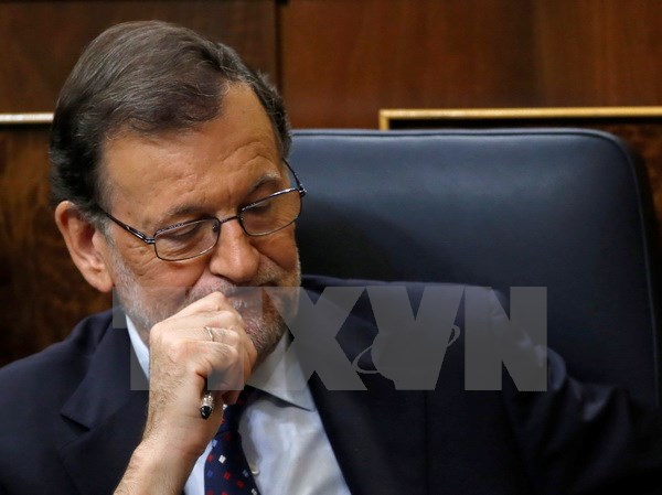  Thủ tướng tạm quyền Tây Ban Nha Mariano Rajoy tại phiên họp Quốc hội ở Madrid ngày 2/9 vừa qua. (Ảnh: AFP/TTXVN)