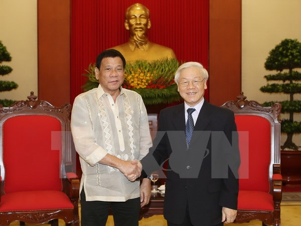 Tổng Bí thư Nguyễn Phú Trọng tiếp Tổng thống Philippines