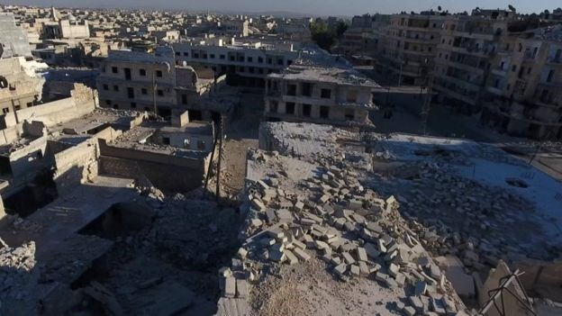 Cảnh đổ nát ở Aleppo. (Nguồn: BBC)