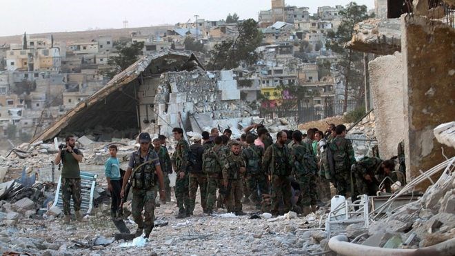 Binh sỹ Syria ở Aleppo. (Nguồn: EPA)