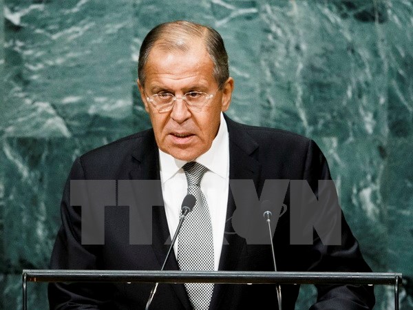 Ngoại trưởng Nga Sergei Lavrov tại Khóa họp lần thứ 71 của Đại hội đồng Liên Hợp Quốc ở New York của Mỹ. ngày 23/9 vừa qua. (Ảnh: EPA/TTXVN)