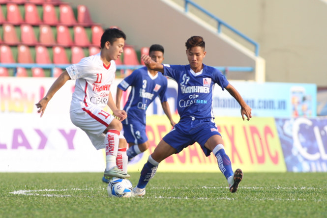 U21 Than Quảng Ninh (xanh) đã có trận hòa đầy nỗ lực trước U21 HAGL.