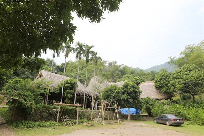 The bamboo structure serves as an art pavilion at Mường Museum, 80 kilometres west of Hanoi