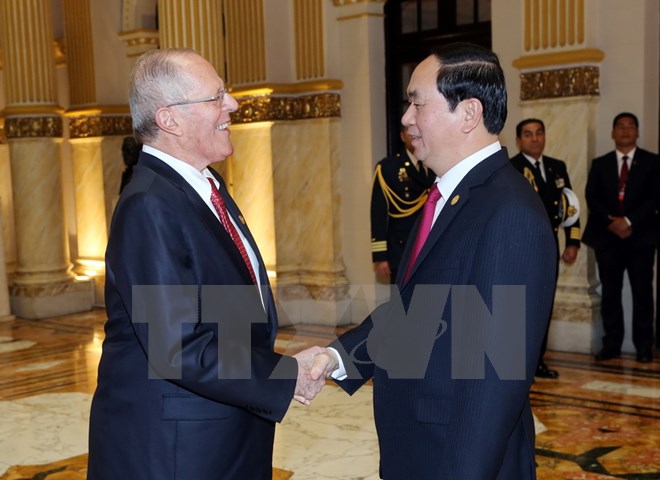 Chủ tịch nước Trần Đại Quang hội đàm với Tổng thống Peru