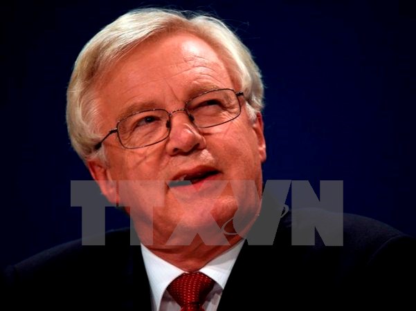 Bộ trưởng Brexit David Davis tại một hội nghị ở Birmingham, Anh ngày 2/10. (Nguồn: EPA/TTXVN)