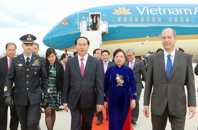 President Tran Dai Quang starts official visit to Italy