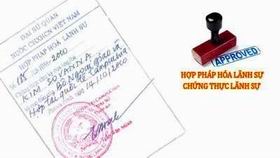 Consular legalization fees stipulated