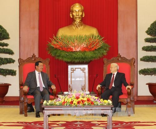 Party chief hails visit by Cambodian Prime Minister