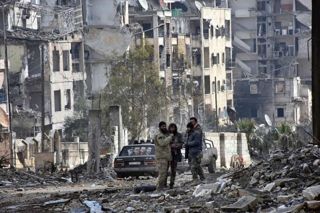 Khung cảnh đổ nát ở Đông Aleppo. (Nguồn: AP)