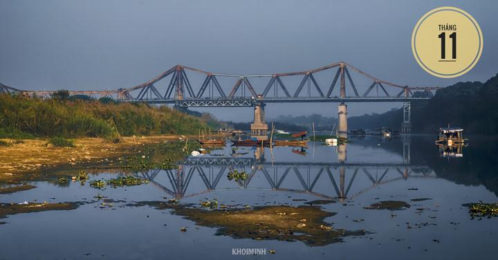 The Long Bien Bridge in November