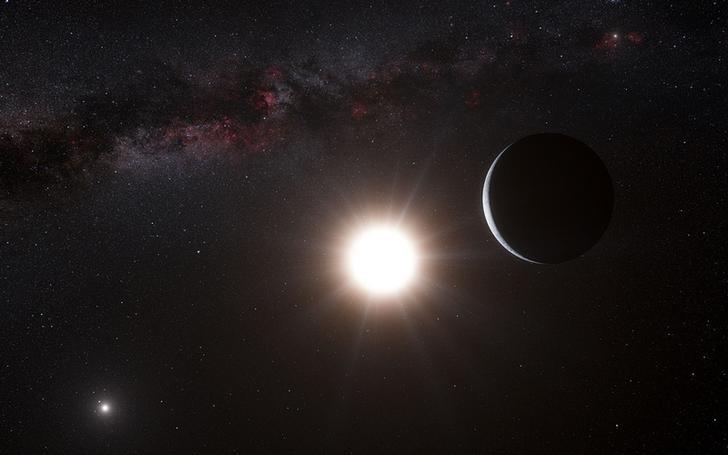 This artist's impression shows the planet orbiting the star Alpha Centauri B, a member of the triple star system that is the closest to Earth in this image released on October 17, 2012.