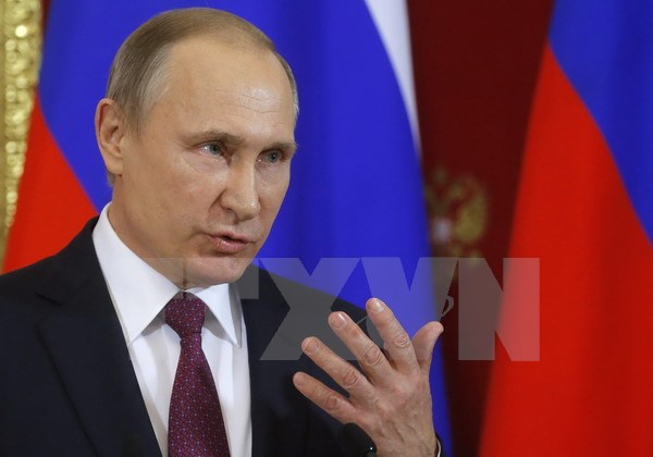 Tổng thống Nga Vladimir Putin tại cuộc họp báo ở Moskva ngày 17/1. (Nguồn: AFP/TTXVN)