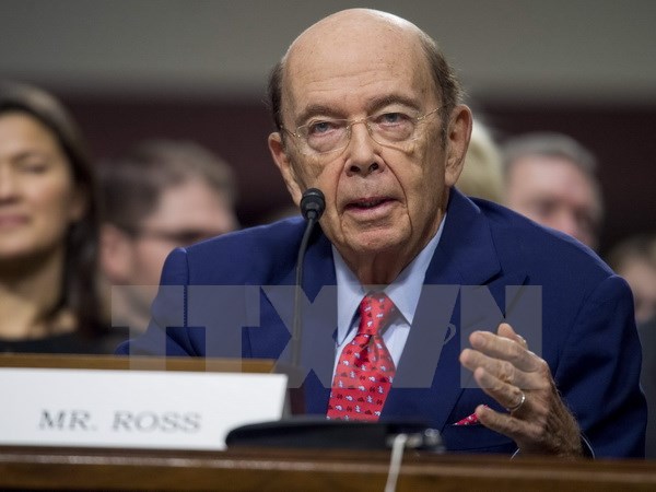 Ông Wilbur Ross trong phiên điều trần tại Ủy ban Thương mại Thượng viện Mỹ ở Washington DC, ngày 18/1 vừa qua. (Ảnh: AFP/TTXVN)