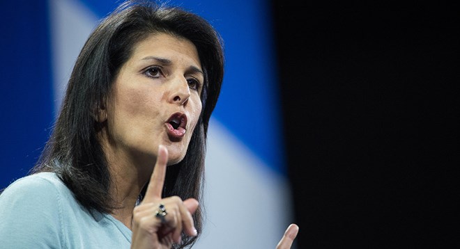 Đại sứ Mỹ tại Liên hợp quốc Nikki Haley. (Nguồn: AP)