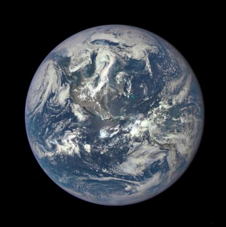 This color image of Earth, taken by NASA's Earth Polychromatic Imaging Camera (EPIC), a four megapixel CCD camera and telescope on July 6, 2015, and released on July 20, 2015.