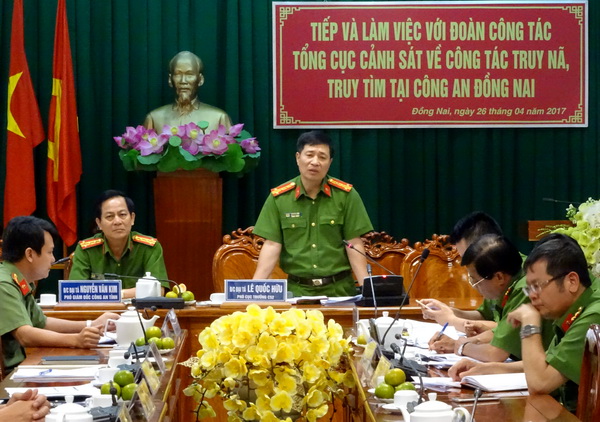 Đại tá Lê Quốc Hữu, Phó Cục trưởng Cục Cảnh sát truy nã tội phạm phát biểu kết luận hội nghị