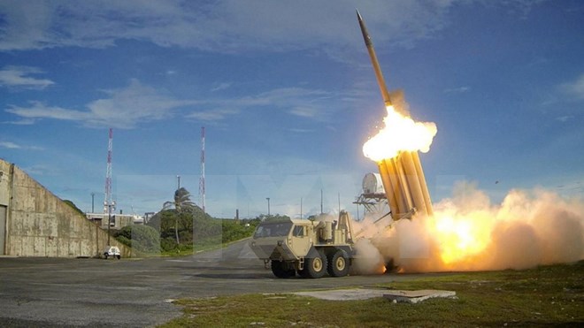 Hệ thống phòng thủ tên lửa tầm cao giai đoạn cuối (THAAD) của Mỹ được phóng thử thành công. (Nguồn: Reuters/TTXVN)