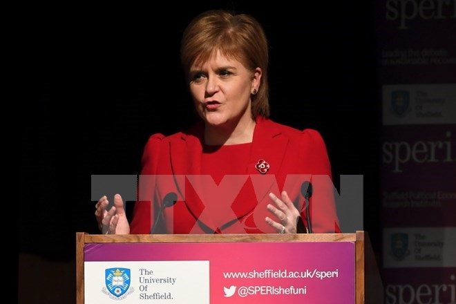 Thủ hiến Scotland Nicola Sturgeon. (Nguồn: AFP/TTXVN)