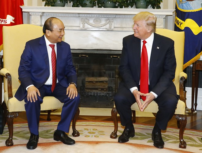 Vietnamese Prime Minister Nguyen Xuan Phuc and US President Donald Trump