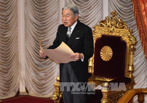 Nhật Hoàng Akihito phát biểu tại một sự kiện ở Tokyo ngày 4/1/2016. Ảnh: AFP/TTXVN