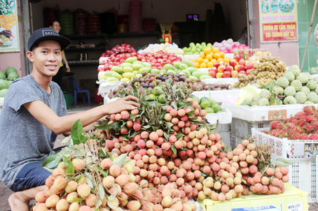 Các chợ tràn ngập trái cây hè từ miền Tây và miền Bắc vì chôm chôm, măng cụt... của Đồng Nai trễ vụ, mất mùa. (Ảnh chụp tại chợ Biên Hòa).