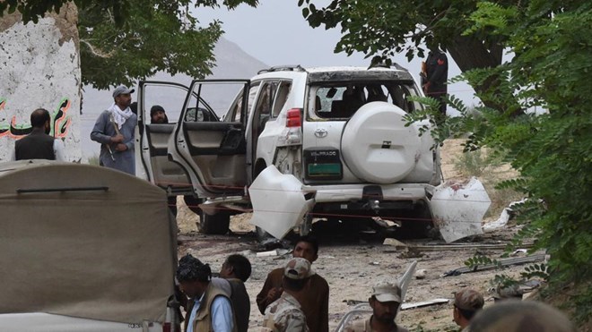 Hiện trường vụ đánh bom ở Pakistan. (Nguồn: AFP)