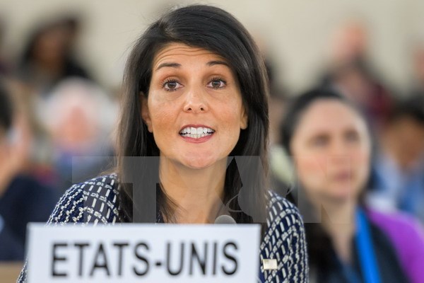 Đại sứ Mỹ tại Liên hợp quốc Nikki Haley. (Nguồn: AFP/TTXVN)