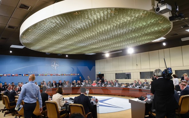 Toàn cảnh hội nghị Bộ trưởng Quốc phòng NATO ở Brussels ngày 29/6. (Nguồn: AFP/TTXVN)