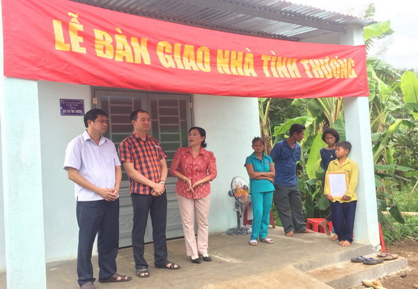 Handing over charity house to poor household