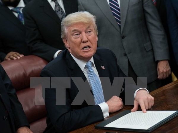 Tổng thống Mỹ Donald Trump phát biểu tại thủ đô Washington. (Nguồn: AFP/TTXVN)