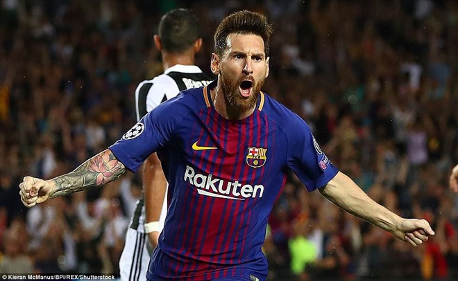 Messi mang chiến thắng đậm về cho Barcelona. (Nguồn: Daily Mail)