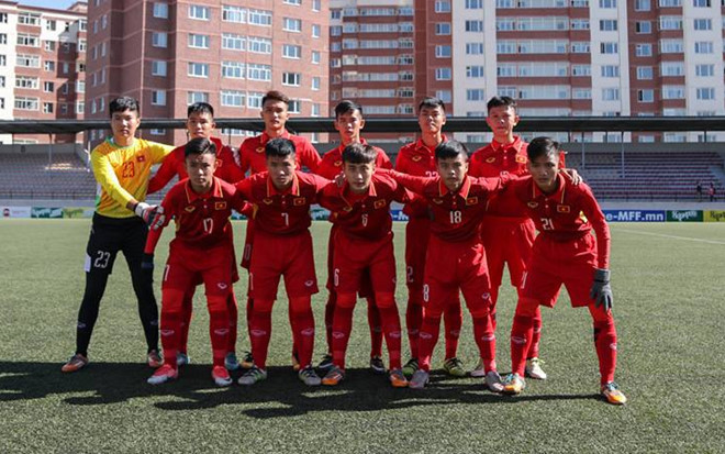 Đội hình xuất phát của U.16 Việt Nam trước Mông Cổ VFF