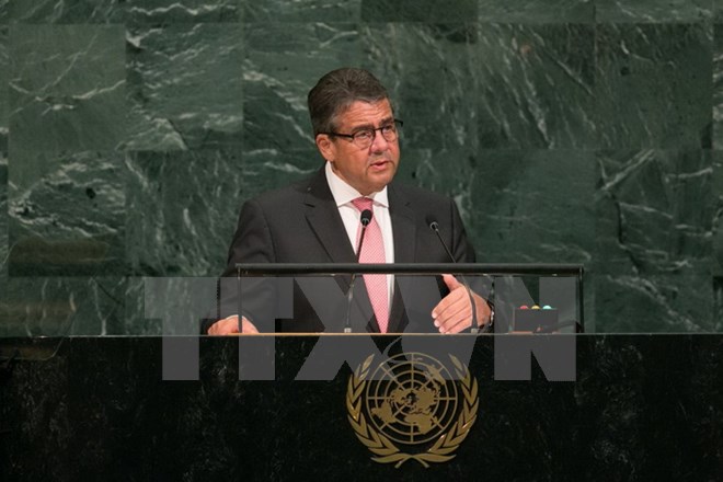 Ngoại trưởng Đức Sigmar Gabriel tuyên bố sẽ làm hết sức có thể để thuyết phục Mỹ không từ bỏ thỏa thuận hạt nhân Iran.. (Nguồn: AFP/TTXVN)