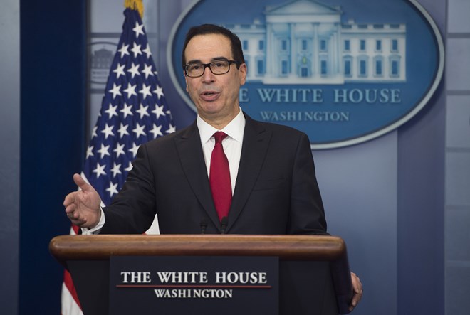 Bộ trưởng Tài chính Mỹ Steven Mnuchin. (Nguồn: AFP/TTXVN)